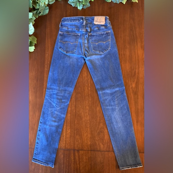 Men’s Ripped Blue Extreme Flex Skinny Jeans Size 28 x 32 - Picture 2 of 3